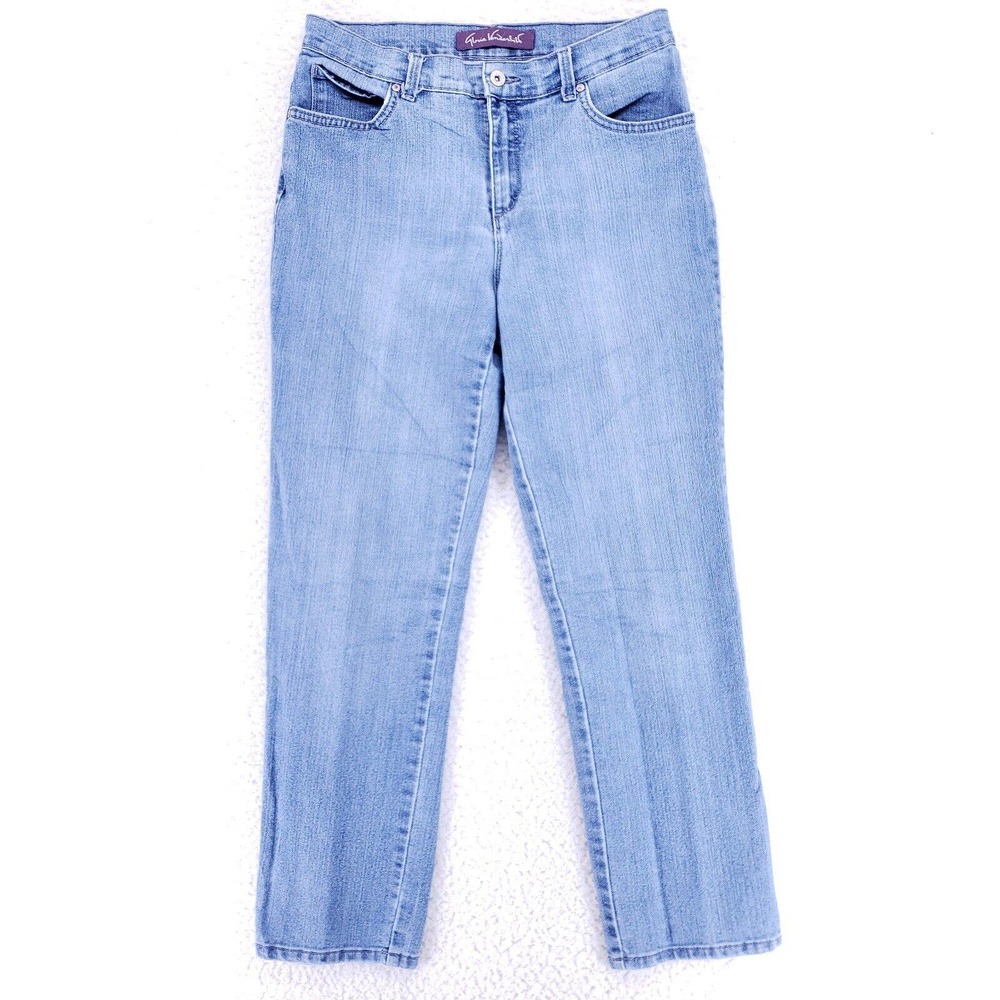 Gloria Vanderbilt Jeans Denim Cotton Womens SZ 8 Blue Straight Stretch VTG Slim